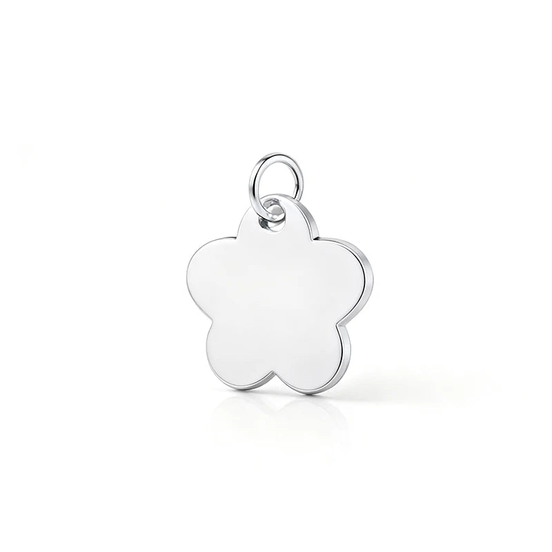 TrustDavis Real 925 Sterling Silver Glossy Flower Charm Pendant for Making Necklace Handmade DIY Accessories Fine Jewelry DZ1804