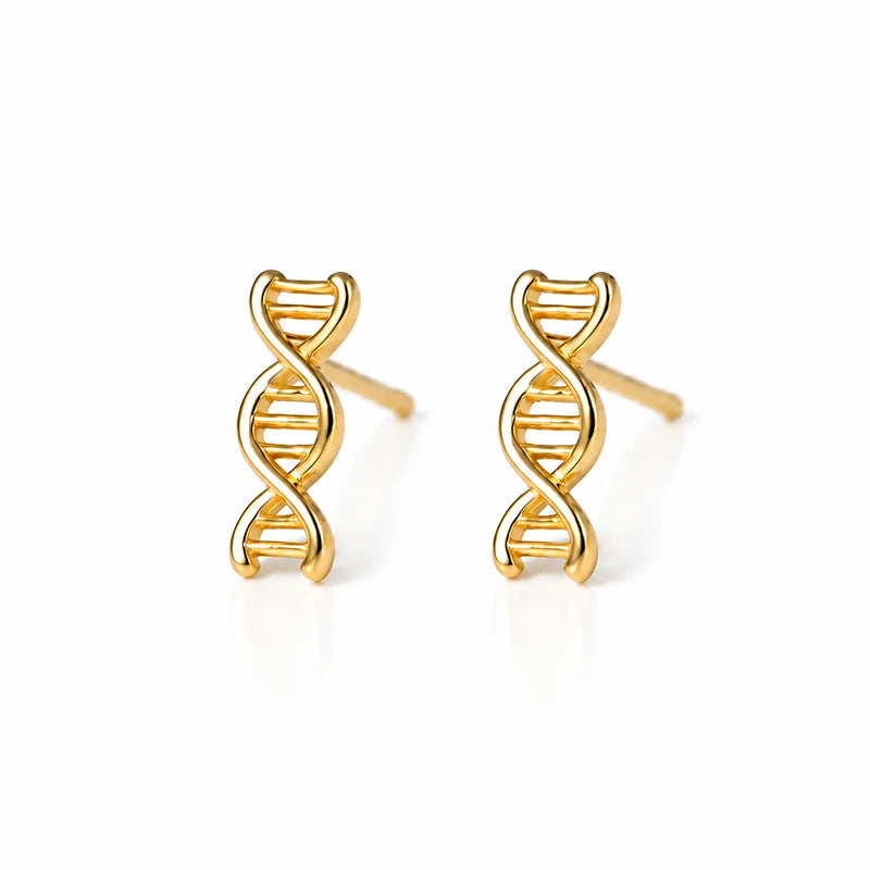 DNA Stud Earrings Minimalist Double Helix Earrings DS5001