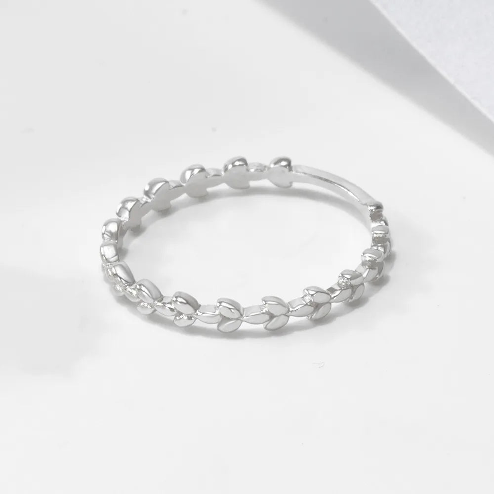 TrustDavis 925 Sterling Silver Fashionable and Luxurious Leaf Ring for Trend Women Party Ring Jewelry DS4762