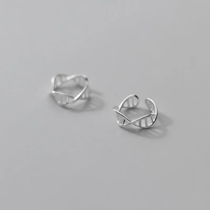 TrustDavis Real 925 Sterling Silver Fashion Hollow Out Wave Clip Earrings For Women Wedding Party Valentine's Day Jewelry DB146