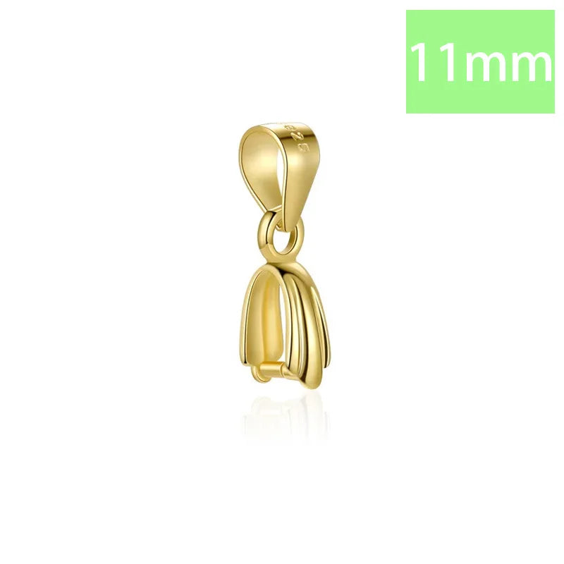 TrustDavis Real 925 Sterling Silver Pattern Edge Jade Clip DIY Jewelry Accessories K-gold Plated Rope Jade Pendant Button DZ753