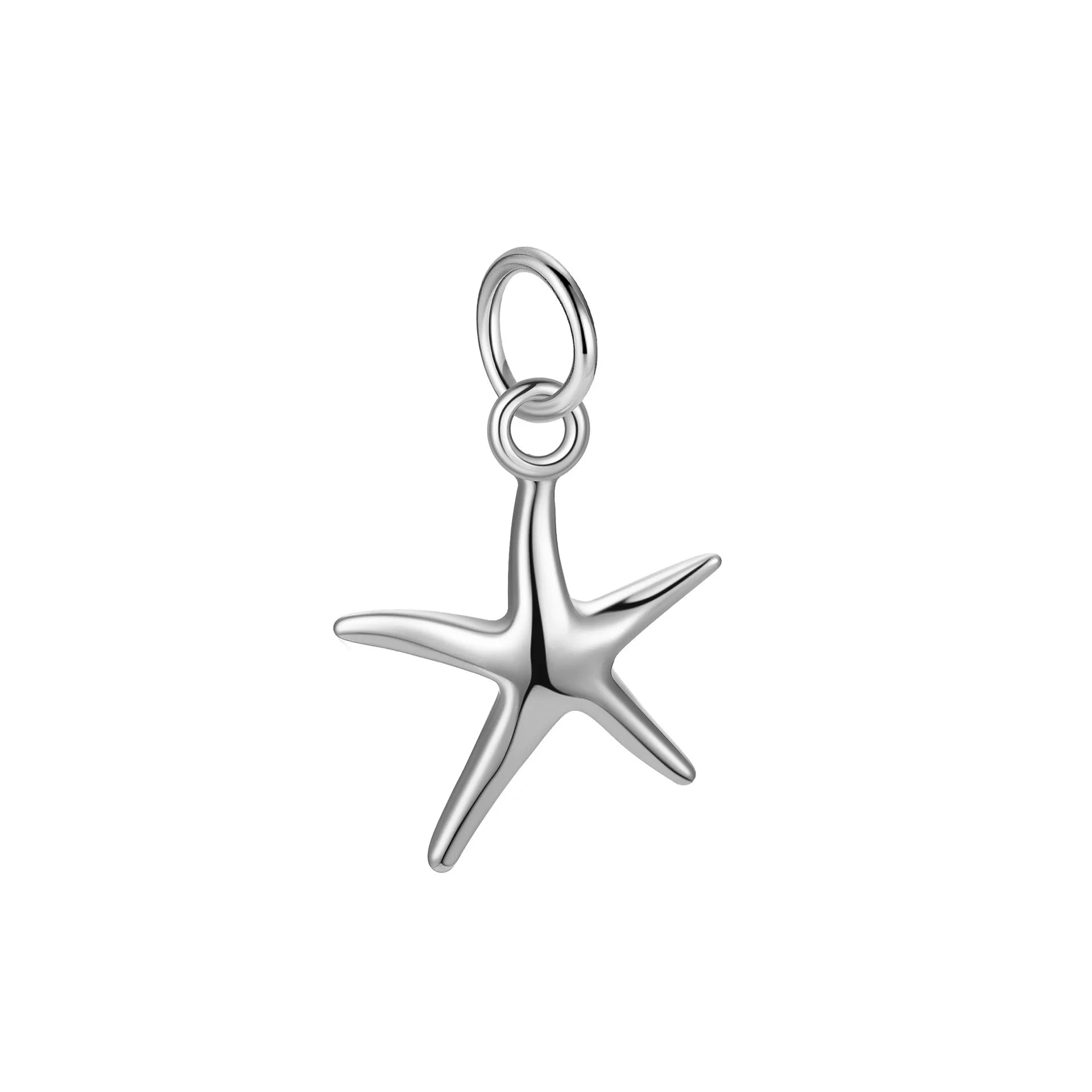 TrustDavis Real 925 Sterling Silver Smooth Bright Starfish Charm Pendant Handmade DIY Accessories Fine Jewelry Wholesale DZ1803