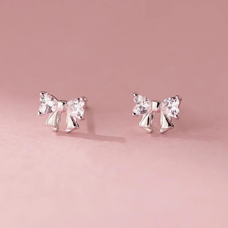 Fashion Cute Zircon Bowknot Stud Earrings  DS4744