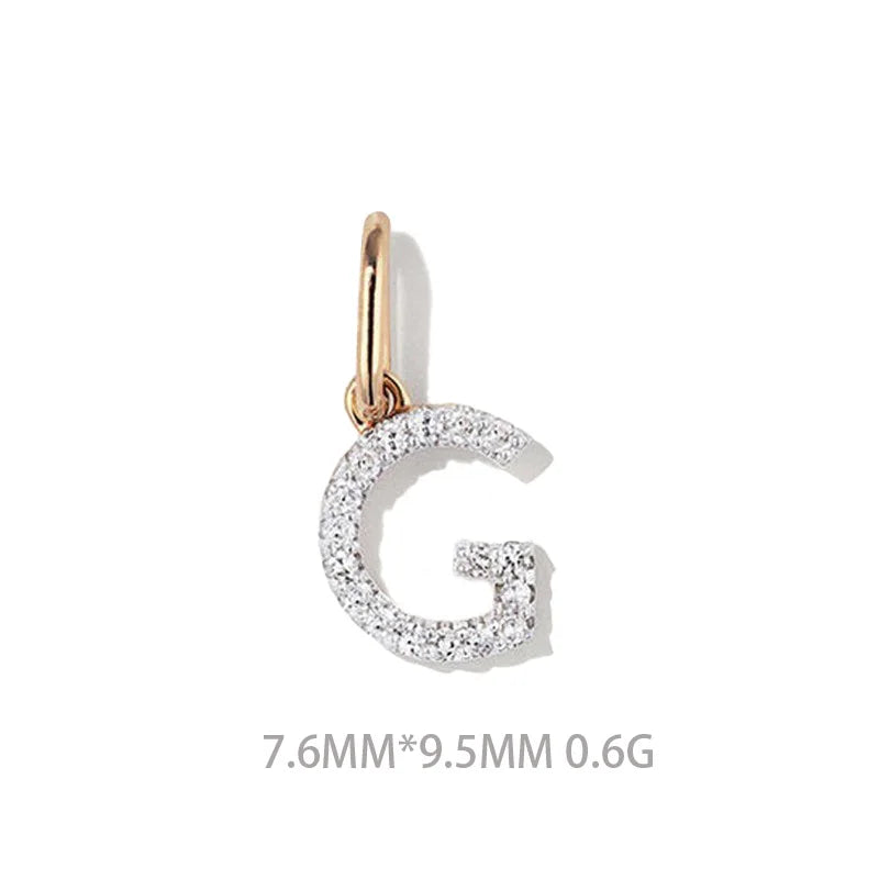 Trustdavis Real 925 Sterling Silver Feshion Simple 26 Letter Zircon Pendant DIY Accessories for Women Girls Fine Jewelry DS4738