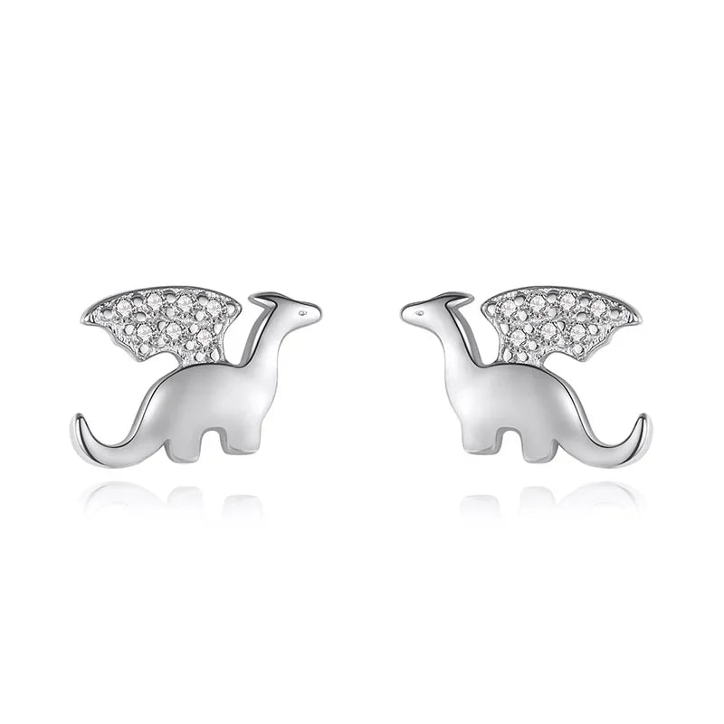 Trustdavis 100% 925 Solid Real Sterling Silver Jewelry Cute Little Rabbit CZ Stud Earring Gift For Girls Kids Lady Jewelry DA284
