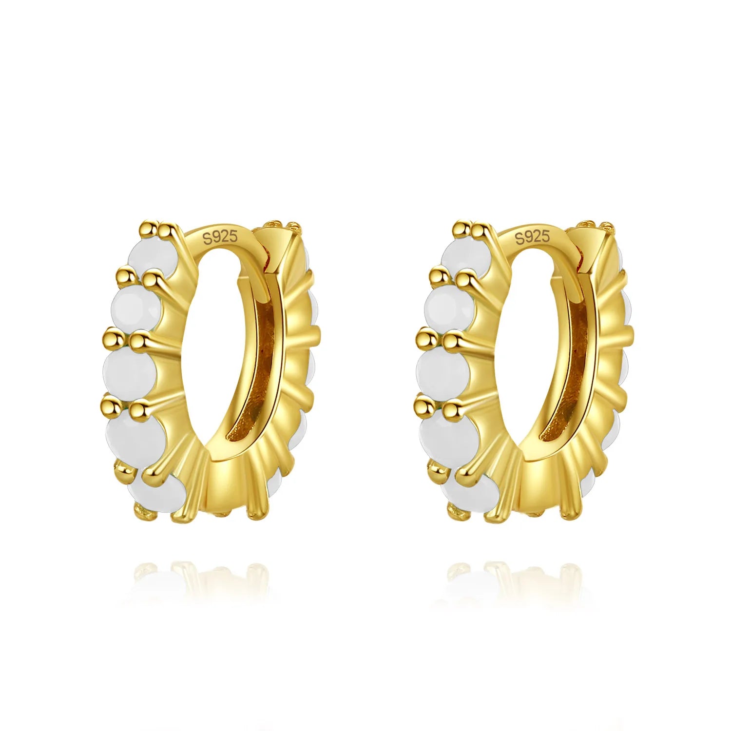 Real 925 Sterling Silver Fashion Sweet Colour Hoop Earring DA2691