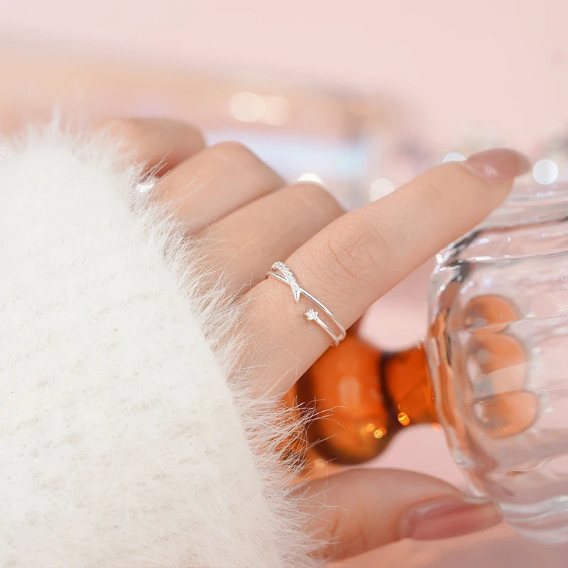 Cross zircon Adjustable Ring  DS4861