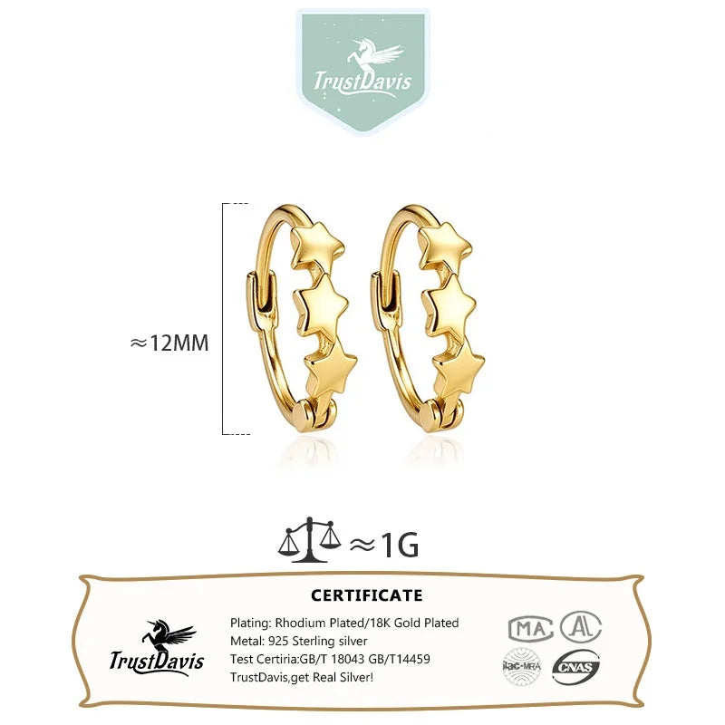 Smooth Stars Hoop Earrings DS5021