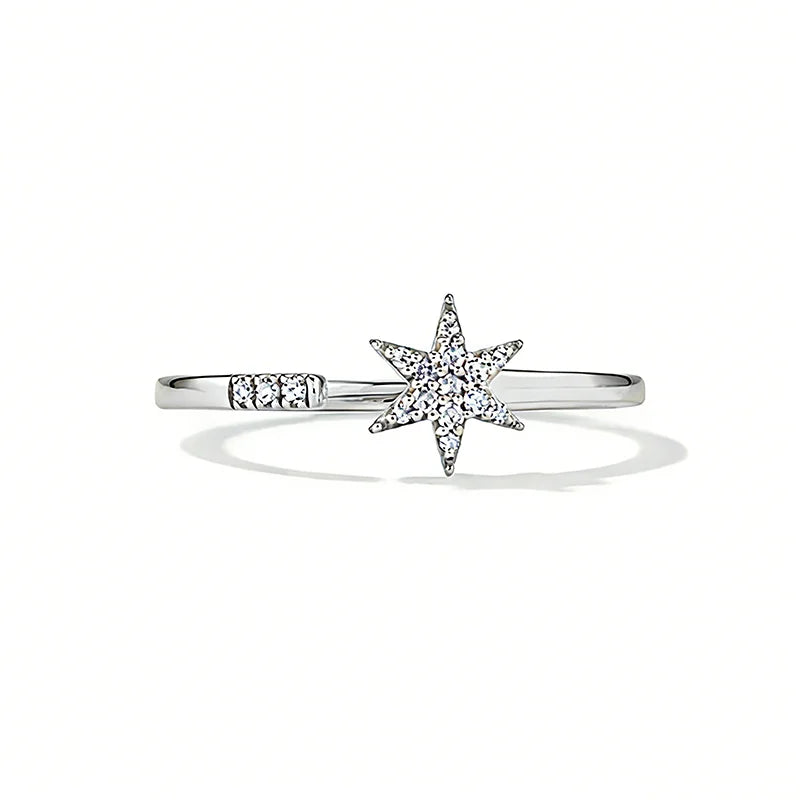 Star-Shaped Zircon Open Ring DS4828