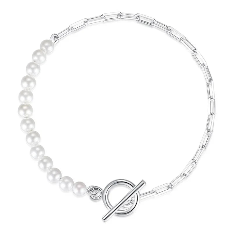 4mm Synthetic Pearl Chain Bracelet DA2704
