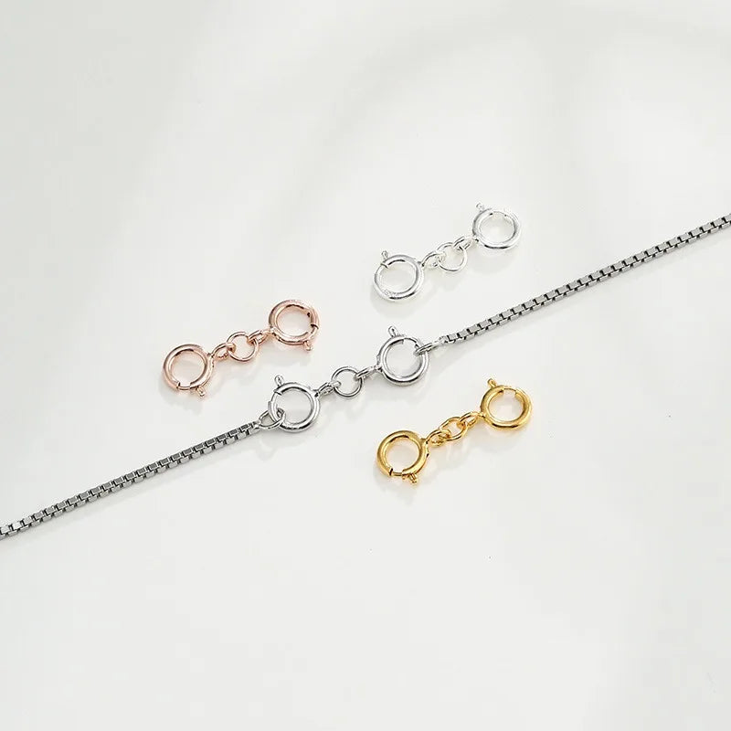 TrustDavis 925 Sterling Silver Fashion Classic Office Double-ended clasp DIY Necklace Bracelet Accessories Fine Jewelry DZ1838