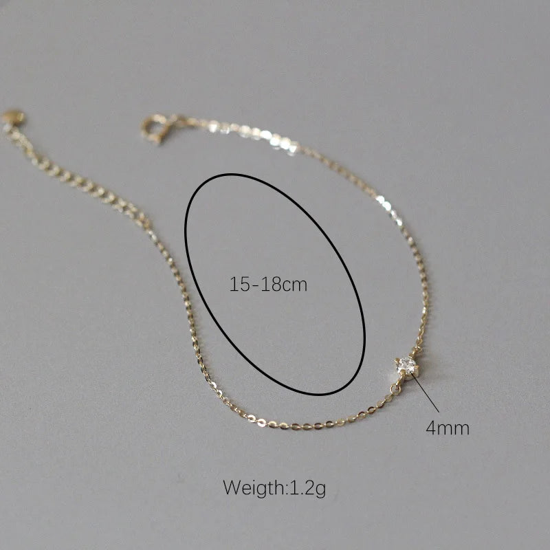 TrustDaivs Real 925 Sterling Silver Fashion 14k Gold Shiny CZ Bracelet For Women Wedding Party Fine S925 Jewelry DB1250