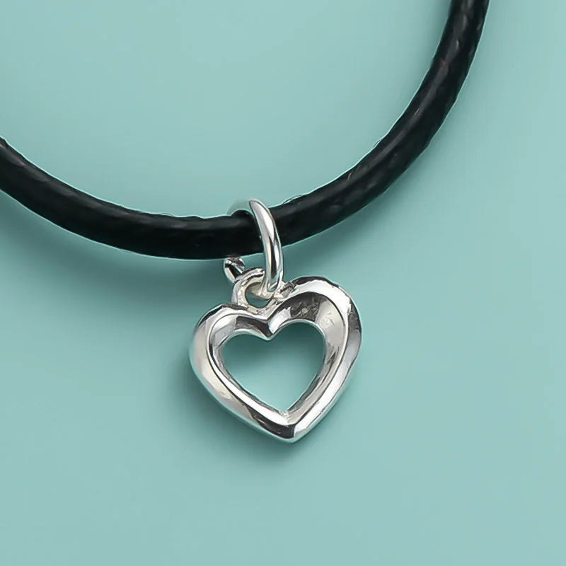 Hollow Heart Charm Pendant for Women Handmade DIY Accessories Jewelry DZ1032