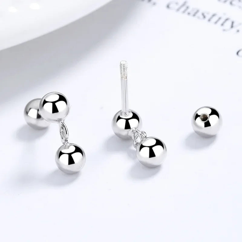 Heart Square CZ Screw Stud Earrings DA2265