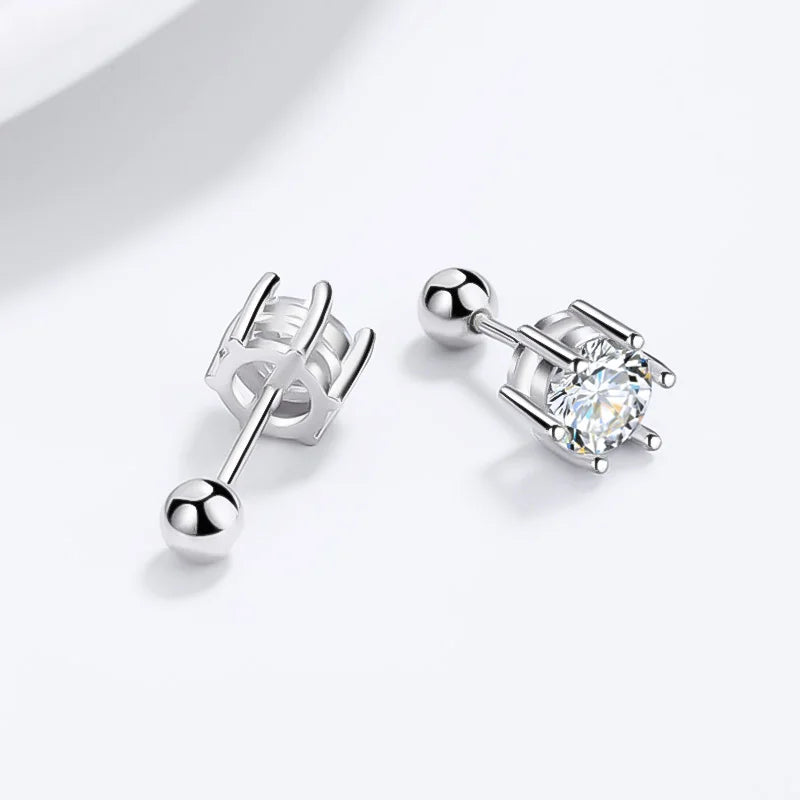 Six Claw Zircon CZ Screw Stud Earrings  DS3472