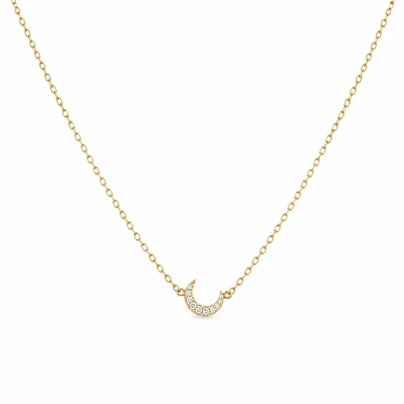 Silver Moon Zircon Pendant Necklace for Women DS4974
