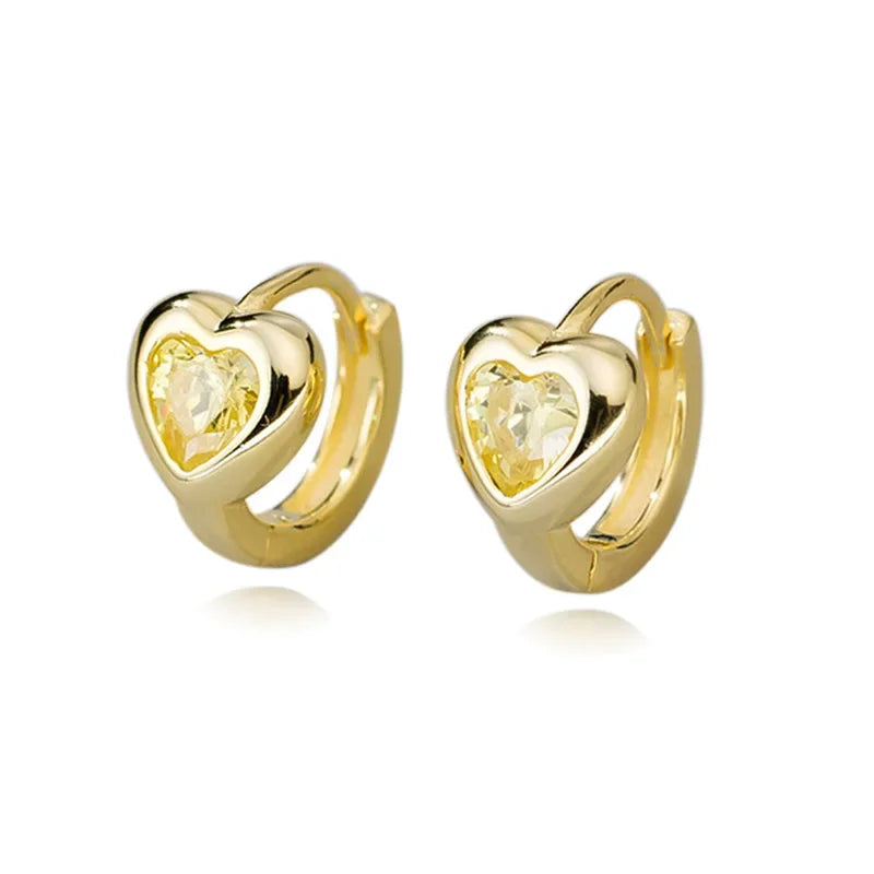 TrustDavis Girls Real 925 Sterling Silver Love Heart Hoop Earrings for Women Daughter Birthday Gift Fine Jewelry DS4284