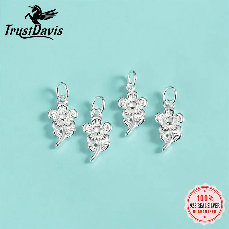 Flower Charm Pendants Cute Dainty Shiny Delicate DZ1897