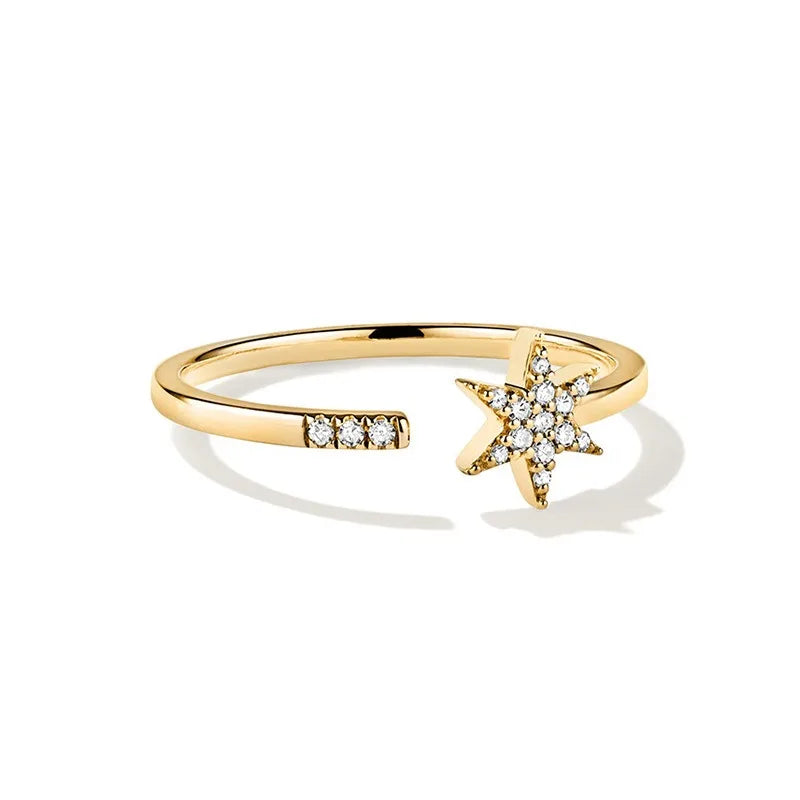 Star-Shaped Zircon Open Ring DS4828