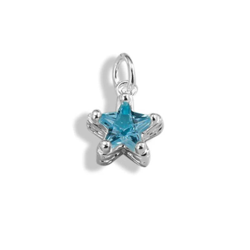 Fashion Shiny Diamond Blue Star Charm Pendant DZ1785