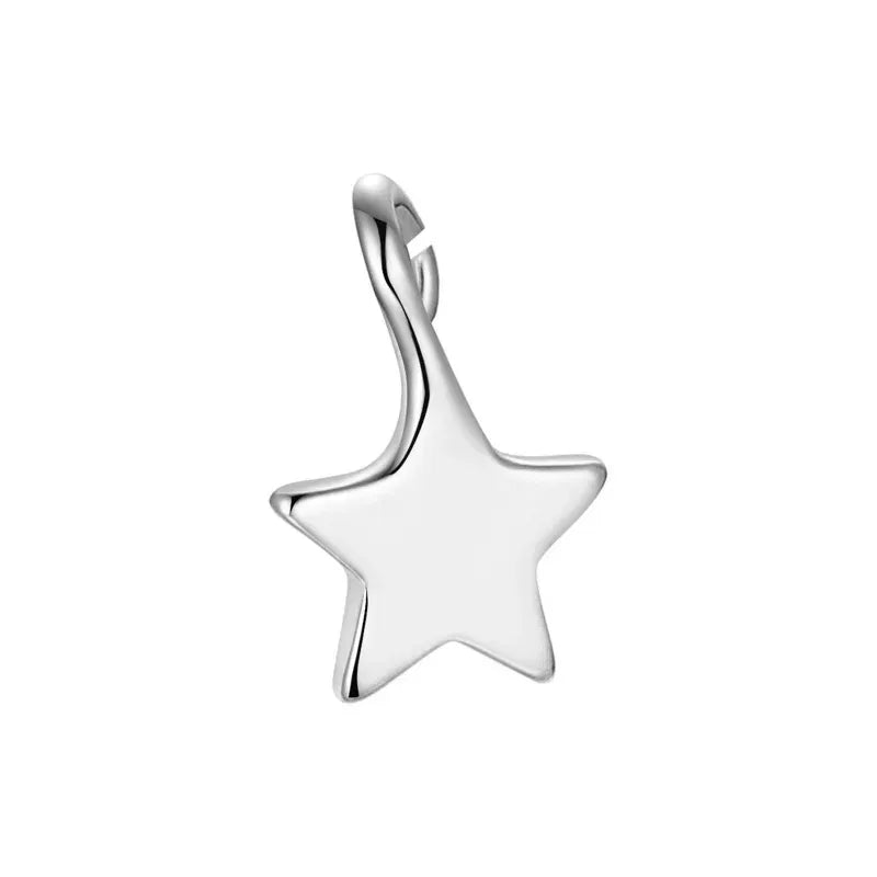 TrustDavis Real 925 Sterling Silver Star Pendant Handmade DIY Necklace Bracelet Accessories for Children Jewelry Fine DH0018