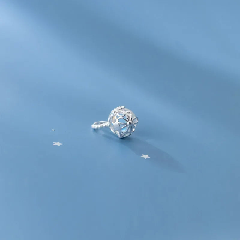 TrustDavis Real 925 Sterling Silver Charm Round Flower Moonstone Pendant Handmade DIY Necklace Accessories 925 Jewelry HY759