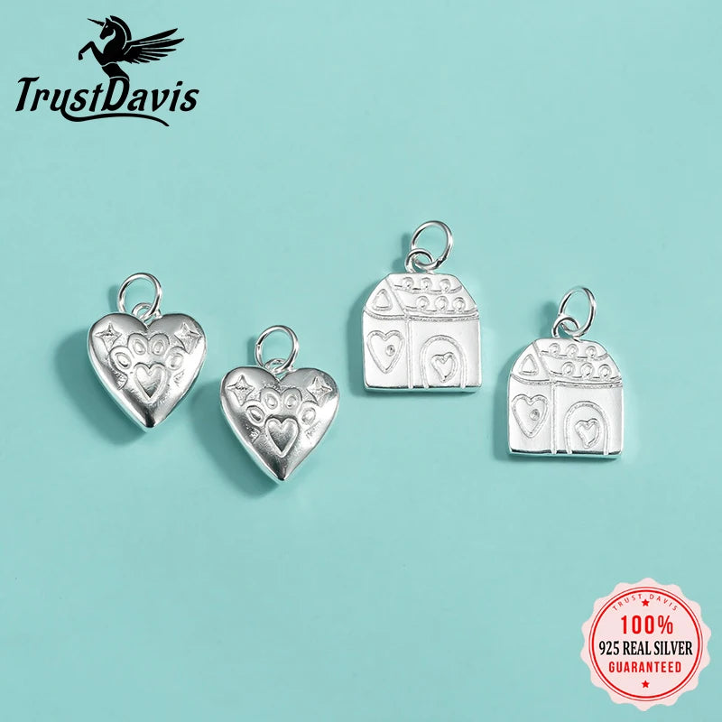Fashion Geometric Heart Cabin Charm Pendant DZ1819