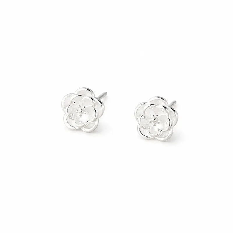 Camellia Flower Stud Earrings for Women Daily Wear Dainty Jewelry Gift DS4962