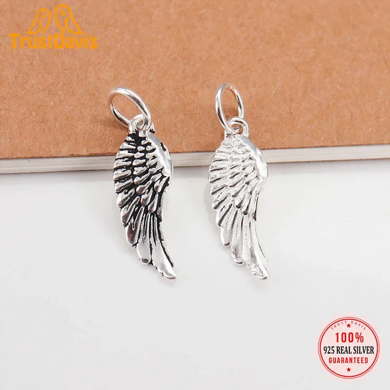 Angel Wings Charm Pendant DIY Accessories Fine 925 Jewelry HY800
