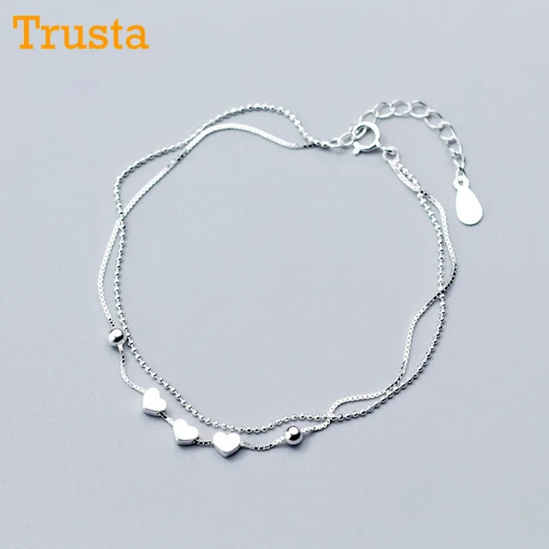 Fashion Double Layer Heart Beads Bracelet DS741