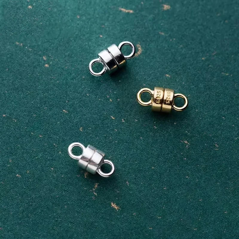 TrustDavis  Real 925 Sterling Silver Fashion Cute Magnet S925 Marking Bracelet Necklace DIY Accessories Jewelry Wholesale DZ110