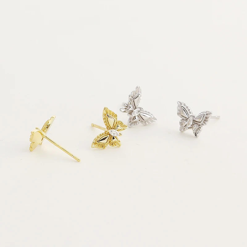 TrustDavis 925 Sterling Silver Women's Fashion Simple Butterfly Zirconia Earrings for Women Girls Birthdays Jewelry Gift  DS4701