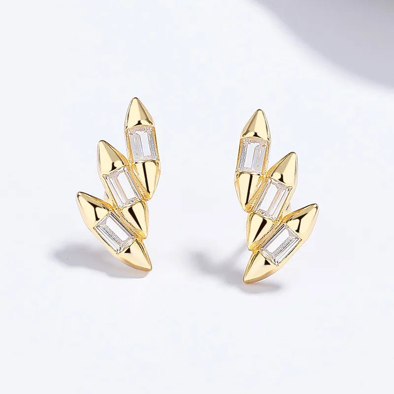 TrustDavis Genuine Fashion 925 Sterling Silver Vintage Stud Earrings Irregular Party for Women Fine Jewelry Brincos DS4024
