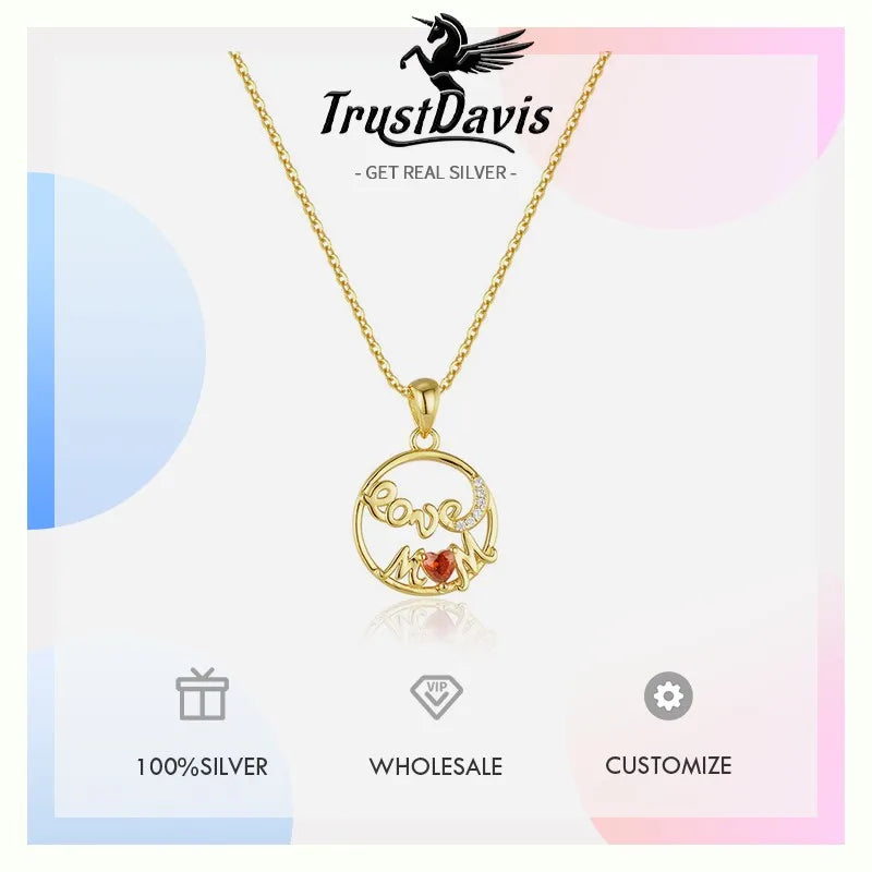 Love Mom Zircon Necklace DS4841