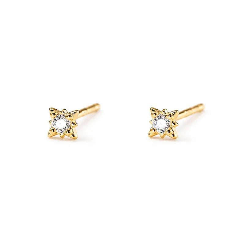 Fashion Eight-pointed Star Zircon Stud Earrings for Women DS4967