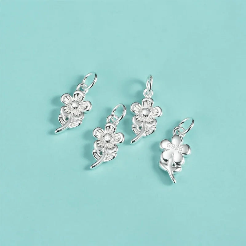 Flower Charm Pendants Cute Dainty Shiny Delicate DZ1897