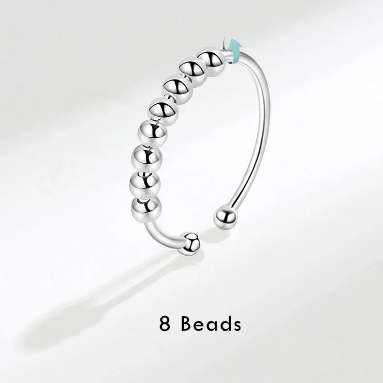 Trustdavis Real 925 Sterling Silver Fashion 5/8/10 Beads Opening Rings For Women Wedding Party Fine S925 Jewelry Gift DG0085