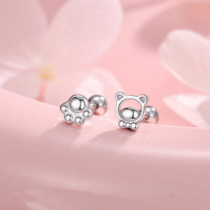 Fashion Sweet Cute Bear Paw Screw Earrings DS4770