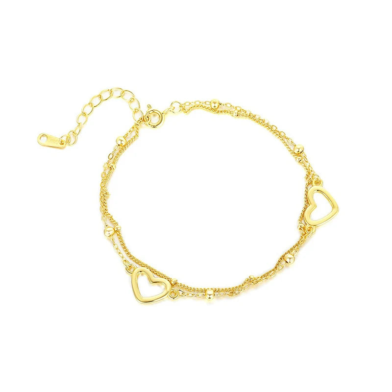 TrustDavis Girls 925 Sterling Silver Fashion Butterfly/Hollow heart/Lightning Bracelet for Women Girl Gift Fine Jewelry DS4662