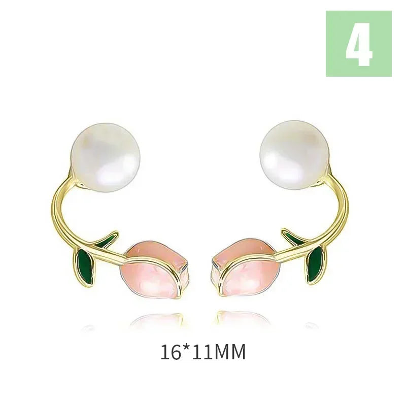 TrustDavis Girls 925 Sterling Silver Elegant Flower Stud Earrings For Women Daughter Girls Birthday Gift Jewelry DS4181