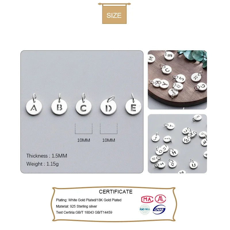 26 Letters Pendant For Women Wish Fine DIY Accessories Jewelry DZ81