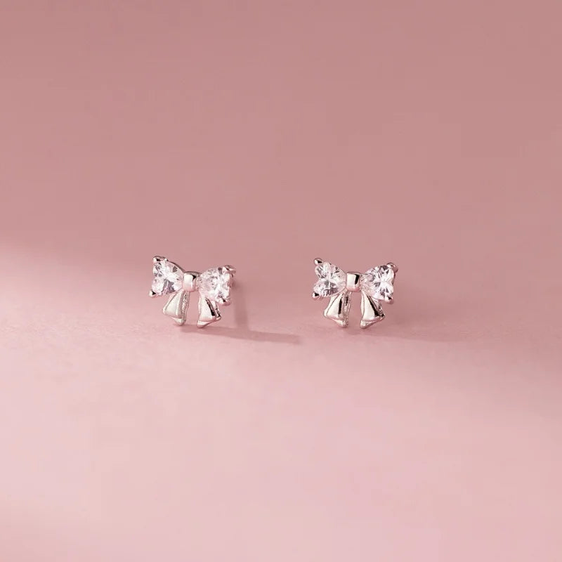 Fashion Cute Zircon Bowknot Stud Earrings  DS4744