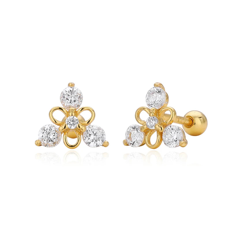 Fashion Simple Triangular Zircon Screw Earrings DS4752