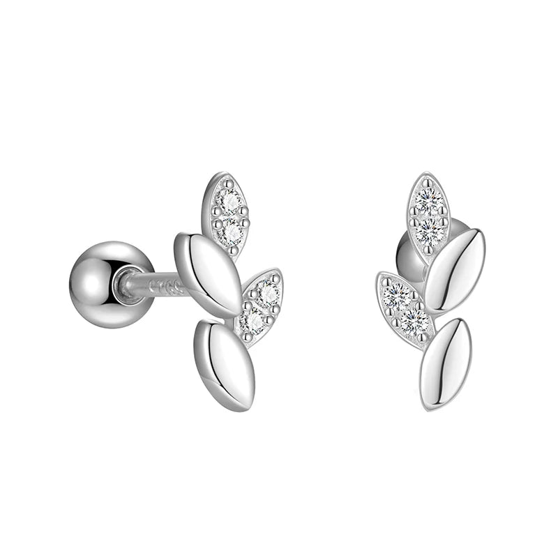 Fashion and Minimalist Leaf Screw Earrings for Women DS4961