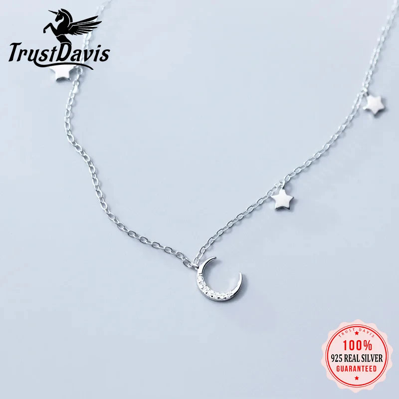Moon Star Pendant Short Necklace DA1050