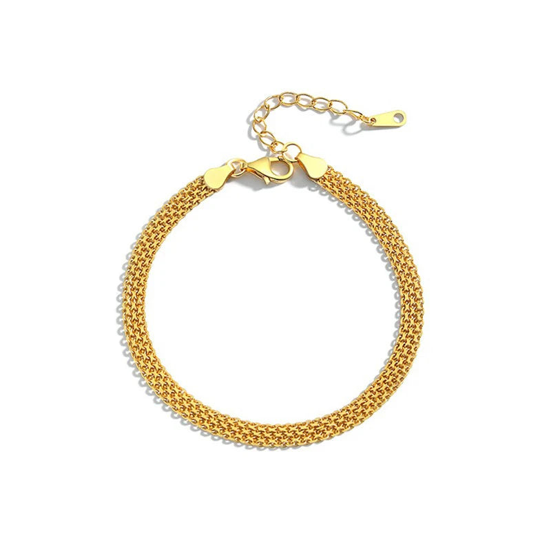 TrustDavis Girls 925 Sterling Silver Women's Bracelets Fashion Simple Sparkling Bracelet for Women Girl Gift Fine Jewelry DS4663