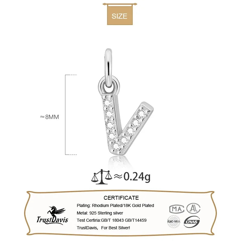 26 Letter Pendant Shiny Charm Pendant DIY Accessories Jewelry DZ423