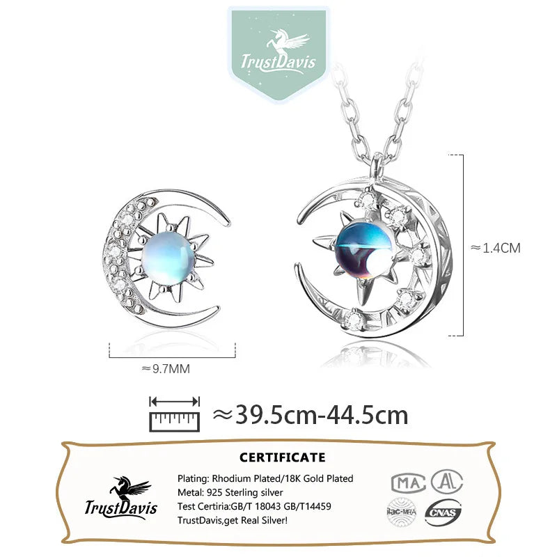 Trustdavis Real 925 Sterling Silver Fashion Sweet Romantic Star CZ Stud Earring for Women Wedding Party Fine S925 Jewelry DS3730