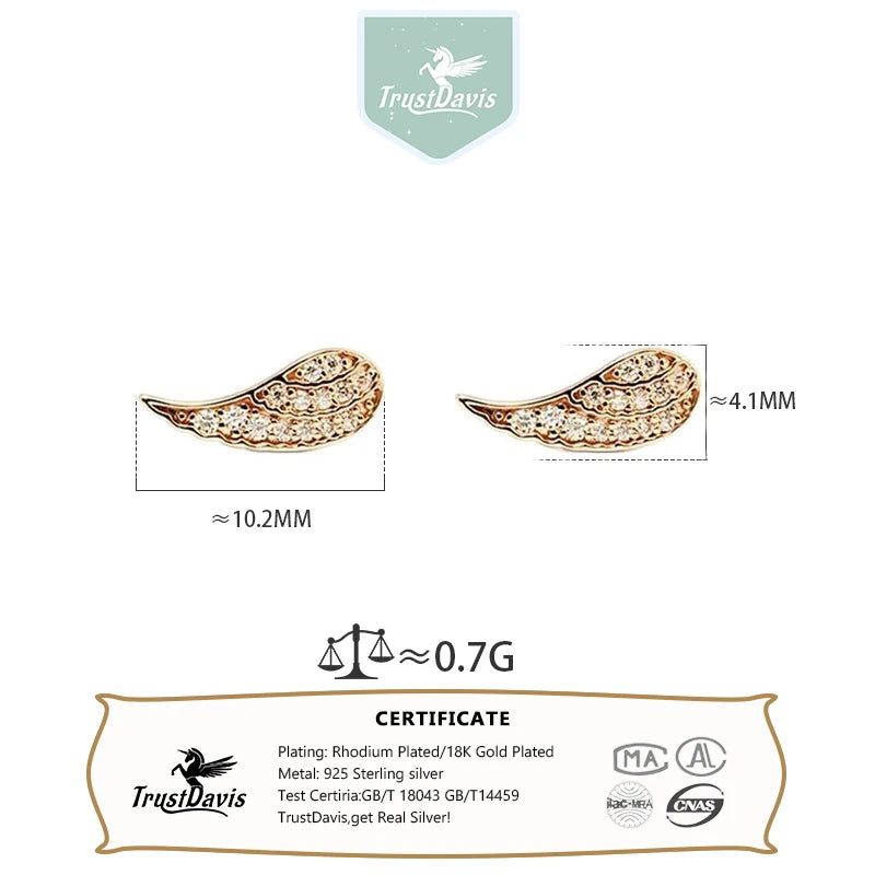 Zircon Wing Stud Earrings DS4826