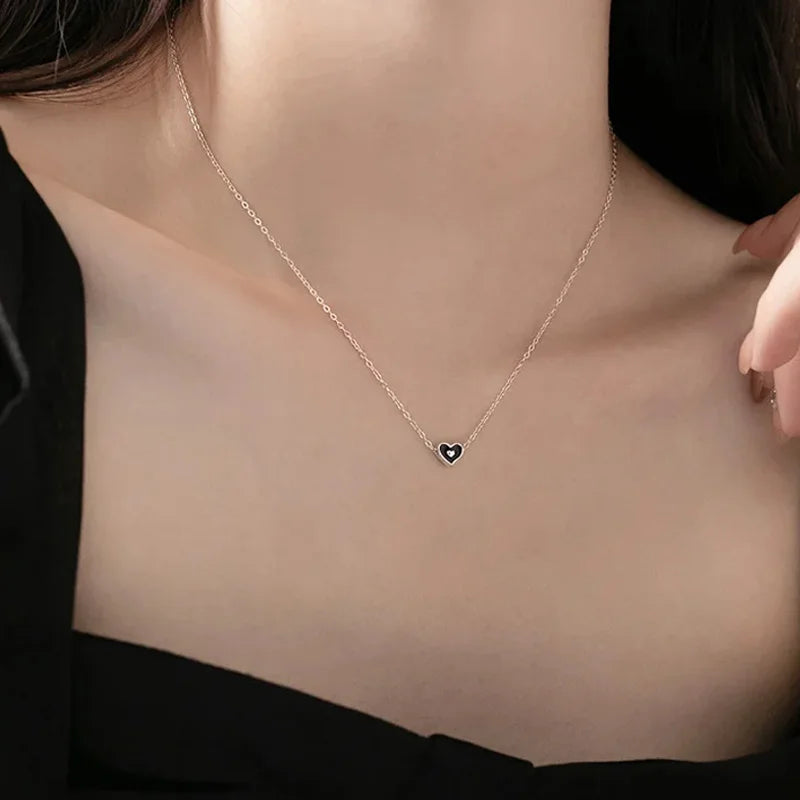 TrustDavis Real 925 Sterling Silver Sweet Romantic Heart Pendant Handmade DIY Necklace Accessories Fine Jewelry DZ1094